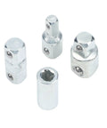 Heavy Duty 4 Piece Ratchet Wrench Socket Adapter Set With Chrome Vanadium Steel Drive Converter And Reducer For 1/4 3/8 And 1/2 Inch Tools Perfect For DIY Pros And Garage Repair Kits, four chrome vanadium adapters