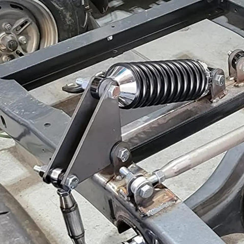Heavy Duty Five Eighths Inch Heim Joints Rod End Kit With Chromoly Panhard Bar Right And Left Hand Thread Tube Adapter And Jam Nut For Steering Suspension And Traction Bars Includes Two Pairs installed on suspension bracket