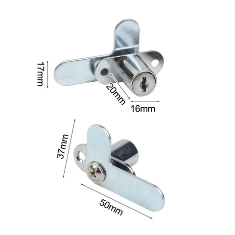 Heavy Duty Zinc Alloy Double Door Lock For Filing Cabinets, Mailboxes And Metal Furniture With Two Keys, 16mm And 19mm Cam Security