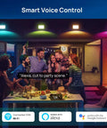 Group enjoying party with Smart WiFi RGB LED Flood Lights Outdoor With App Control And Alexa, IP66 Waterproof Uplights