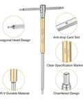 Real Heavy Duty 4Mm Metric Sliding T Handle Hex Key Wrench crafted from heat treated chrome vanadium steel, showing hexagonal head design.
