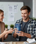 Man receiving 20 Oz Engineer Tumbler With Stainless Steel Insulated Cup For Engineers And Gearheads as a gift.