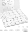 80 Piece Silicone Hole Plugs Kit With 8 Sizes Round Grommets For Car, Furniture And Office Use, Snap Locking Waterproof Dustproof Silicone Plugs In White, Fits Hole Sizes 5mm To 31mm For Quick Sealing And Easy Removal