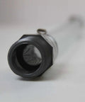 Close-up of the Clear 15 Inch Gas Can Spout Kit with PVC Tube, Rubber Hub, Stopper Cap and Vent Plug, Three Quarter Inch Standard Thread