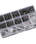 Pro Grade External And Internal Retaining Circlips Kit With Pliers Shaft Collar Washer Set Black Steel C Type E Ring Assortment
