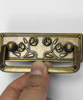 4 Pack Antique Brass Bail Drawer Pulls 2.5 Inch Drop Swing Handles 64 mm Centers Cabinet Knob Hardware Zinc Alloy Back Plate 3 3/4 x 1 1/4 Inches