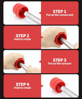 Copper tubing brush and reamer kit — front view with red plastic end cap on metal shaft