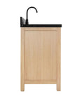 Side view of Top Shelf 42 Inch Single Rectangle Sink Bathroom Vanity Made From Premium Grade Solid Oak Wood With Drop Dead Gorgeous Nero Marquina Black Quartz Countertop Built Like A Tank.