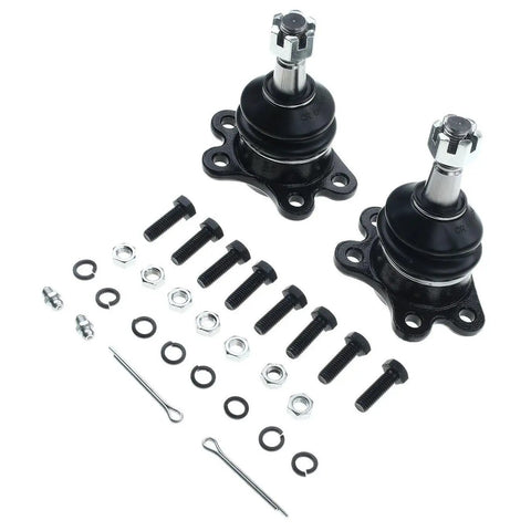 Two Piece Front Upper Suspension Ball Joint Set For 4x4 SUVs And Trucks Like Tahoe Blazer Astro Escalade Express 2500 1500 Suburban CK 2500 1500 Front Upper Ball Joints with bolts and cotter pins