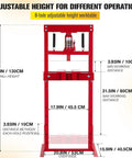Heavy Duty 12 Ton H Frame Hydraulic Shop Press With Adjustable Table And Movable Plates For Auto Repair Bearing Removal Metal Stamping Garage Bad Boy Built Legit To Crush Heavy Loads with adjustable height worktable