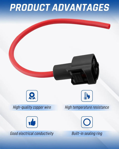 Close-up of Premium Heavy Duty One Pin Pigtail Plug Harness With 10 Awg Wire For C62B1 Ce1017BF Ket Mg640 Connectors, showcasing quality and design