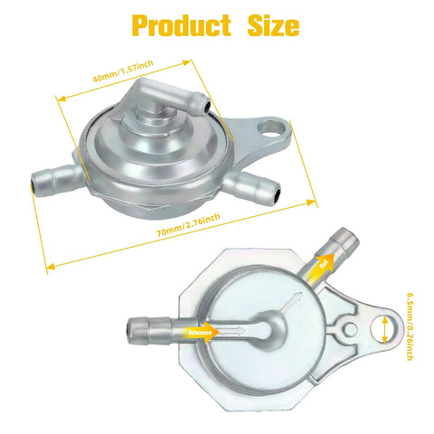 GY6 Vacuum Fuel Pump Petcock 3 Port Replacement For 50cc 125cc 150cc Engines Must Have For Most Chinese Scooters dimensions