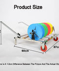 Pro Grade Heavy Duty Wire Spool Rack Cart With Cable Dispenser And Storage Tray dimensions with colorful spools