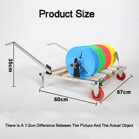 Pro Grade Heavy Duty Wire Spool Rack Cart With Cable Dispenser And Storage Tray dimensions with colorful spools