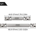 Stainless Steel D Shaped Drive Shaft for SCX24 Gladiator Power Wagon Upgrade with Tight Connection and Realistic Scale Joint for Rugged Trail Crawlers Not Compatible With SCX24 Deadbolt, 44.8-97mm length