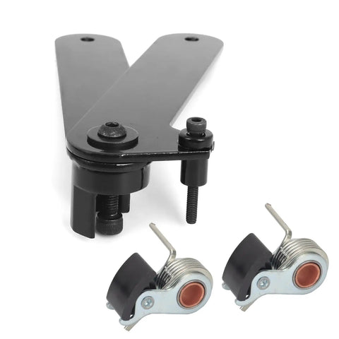 Twin Cam Chain Tensioner Tool Kit That Gets You Back In The Saddle With Ease Compatible With Harley Davidson FLT FLST FXST FXD 1999 To 2006 Models, featuring a black removal tool and two tensioner shoes.