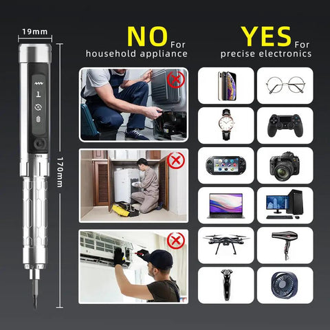 Marker Sized Pocket Friendly Electric Screwdriver Kit With 24 Magnetic Bits And 5 Torque Settings Cordless Rechargeable DIY Repair Tool