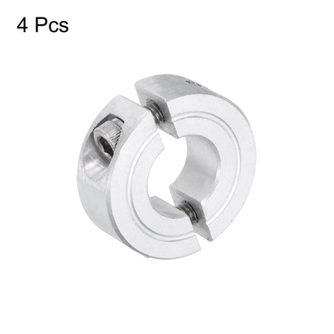 4 Pcs Four Pack Heavy Duty Double Split Clamp On Shaft Collar For One Half Inch Shaft Two Piece Clamping Collar one-piece aluminum alloy