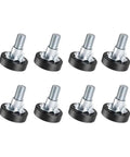 Eight 16 Piece Adjustable Leveling Feet For Furniture And Tables Screw On Leg Levelers With Threaded Height Adjustment