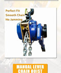 Manual lever chain hoist with streamlined card slot, smooth chain. Lever Chain Hoist 2200 Lbs Capacity With 10 Ft Lift Height
