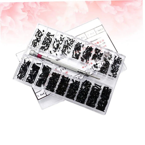 Two Piece Miniature Screw Set With 18 Different Sizes Flat Head And Round Head Tiny Screws For Glasses And Crafts featured