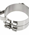 Six Inch Stack Mounting Bracket For Aerocab Universal Exhaust Systems Polished Stainless Steel Wide Two Bolt Clamp Durable Corrosion Resistant