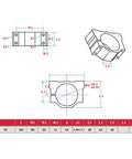 Heavy Duty CNC Spindle Clamp Motor Bracket Holder 65mm technical drawing with dimensions and specifications.