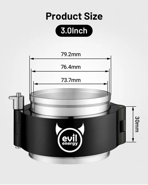 V Band Aluminum Quick Release Clamp For 3 Inch Intercooler Piping No Fuss Leak Free Flange Connection 800 PSI Max