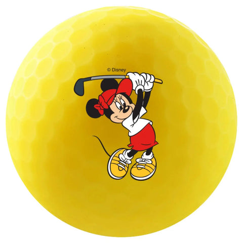 Disney Minnie Mouse Golf Ball Gift Set One Dozen With Vivid Matte Finish For Golfers, Collectible Disney Design, yellow golf ball