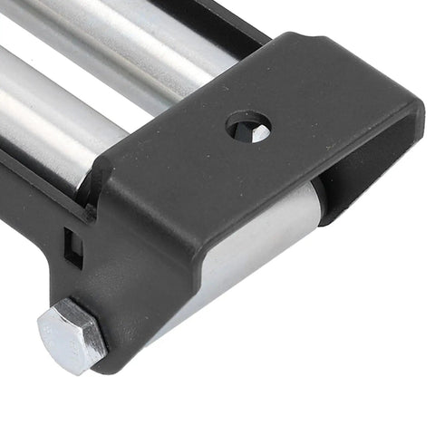Heavy Duty Winch Roller Fairlead 165mm 6.5in Universal Cable Guide for ATV UTV Side by Side, Steel Construction, 4000 to 5500 Lbs Load, Precision Guided Cable Alignment to Prevent Kinking on Muddy Trails, close-up steel roller fairlead