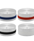 Heavy Duty Volume Control Knobs 3 Pack Butter Smooth Twist Solid Aluminum Potentiometer in blue, red, black, and white.