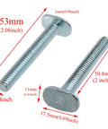 One Quarter Inch T Slot Bolts For T Track 2 Inch Long With Heavy Duty Torque Capability For Woodworking Fixtures And Fixing Devices 12 Pack Durable Zinc Plated DIY Ready Hardware, showing dimensions.