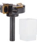 Top Tier High Performance Slab Flattening Router Bit For CNC With 1 3/8 Inch Cut Diameter And Sturdy 1 4 Inch Shank to nail projects fast, showing blade and shank.