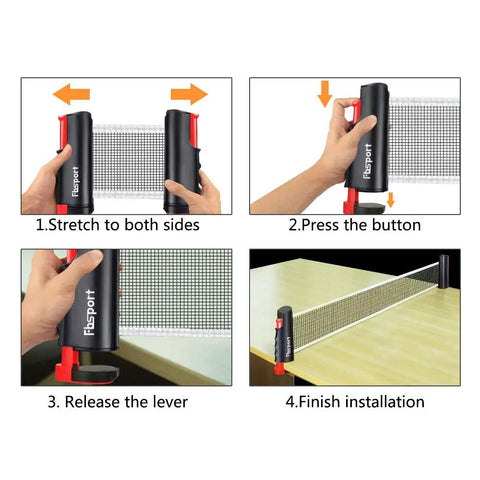 How to set up the Portable Ping Pong Paddle Set With Retractable Net using step-by-step instructions.