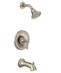 Brantford Brushed Nickel Posi Temp Shower Trim Kit with high pressure showerhead, lever handle, and tub spout valve for Models 2510 2520 2570 or 2590
