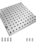 Heavy Duty 6061 Aluminum Tooling Plate 10X10 Inch Anodized CNC with precision tapped holes and mounting bolts.