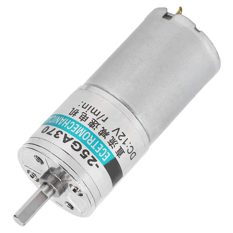 Awesome 12V DC Gear Motor With All Metal Gears And Pure Copper Coils For Smoother Low Speed Operation And Long Durable Life In Your Automated Gearbox Projects.
