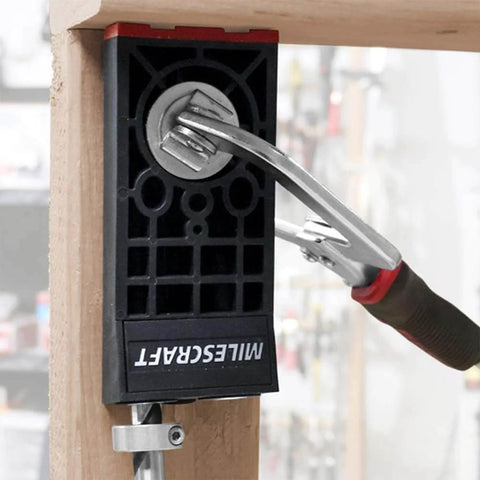 Pocket Hole Jig For Thick Wood Materials One And One Half Inch Or More With One Half Inch Bit Hardened Steel Bushings Dual Position Fence