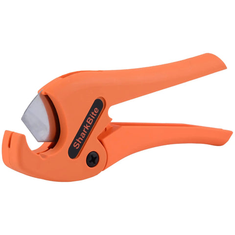 Compact PEX Pipe Cutter With Orange Handles For Clean, Precise Cuts From One Eighth To One Inch In Tight Spaces, Scissor Style Tool For PEX And PE-RT Fittings, Lightweight Yet Handy And Durable Plumbing Cutter For Quick DIY Repairs