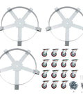 Heavy Duty Steel Drum Dolly For 55 Gallon Barrels With Cross Braces And 4 Swivel Casters, Industrial Drum Handling Cart, 1250 Lb Load Capacity, Gray Finish, Ideal For Warehouses And Shops. steel frame and casters set