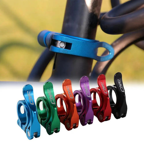 Seat Post Clamp 31.8mm For Mountain Bike Quick Release Aluminum 7075 T6 Alloy Adjustable Seat Tube Clamp Purple shown with color options