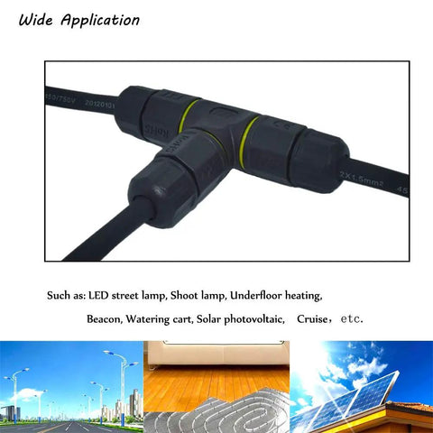 3 Way Waterproof Electrical Junction Box IP68 Outdoor Shielded Connector for Underground Cables 2 Pin 3 Pin 4 Pin