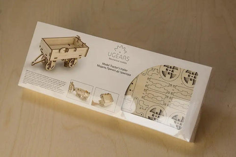 Tractor Trailer Mechanical 3D Puzzle Kit Build Your Own Dope Self Propelled Model For Puzzle Junkies And Craft Fans With Real Moving Gears And Timed Action Today. wooden box set on table
