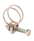 Ten Pieces Stainless Steel Double Wire Hose Clips Adjustable Clamp Set For Water Hose Barb Pipe Fastener Zinc Plated For Strong Clamping Force