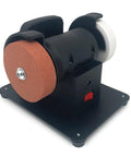 Hot New 18V Lithium Battery Grinding Machine With Double Wheels For Coarse And Fine Tasks Lightweight Portable Bench Grinder Tool on black base.