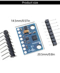 Triaxial Accelerometer Module for 3D Motion Tracking With I2C Interface Dope Precision And Crisp 12 Bit Resolution Perfect For Activity Analysis Orientation Vibration Sensing Wearables And Robotics Projects. 20.5x14.5mm module