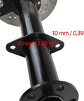 Close-up of 40 Inch Rear Axle Kit Drive Shaft Diff with Brake Disc for Go Karts Golf Carts ATVs showing measurements