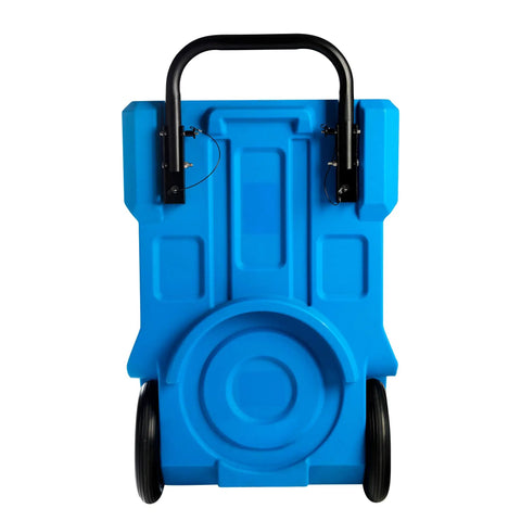 Back view of Beast Heavy Duty 1000 CFM Portable Industrial Air Purifier With True HEPA Filter showing wheels and handle.