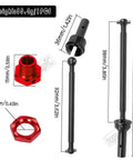 RC Drive Shaft CVD Upgrade Kit For 1/8 Typhon 6S And 1/7 Felony Limitless Roller Infraction 6S BLX 45 Steel Driveshafts Front And Rear Axles Aluminum Wheel Hex Hub Nuts In Red, black shafts and red hex nut
