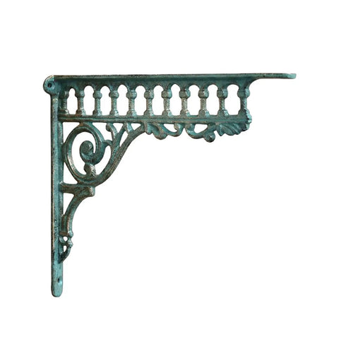 Wall Mount Shelf Bracket With Roman Column Triangle Structure For Dope Space Saving Storage, Vintage Industrial Style, 27.5cm by 22.8cm view